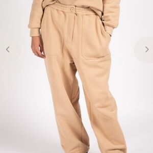 L F Markey Cotton Tracksuitting Trouser Pants Size 6 Camel Colored